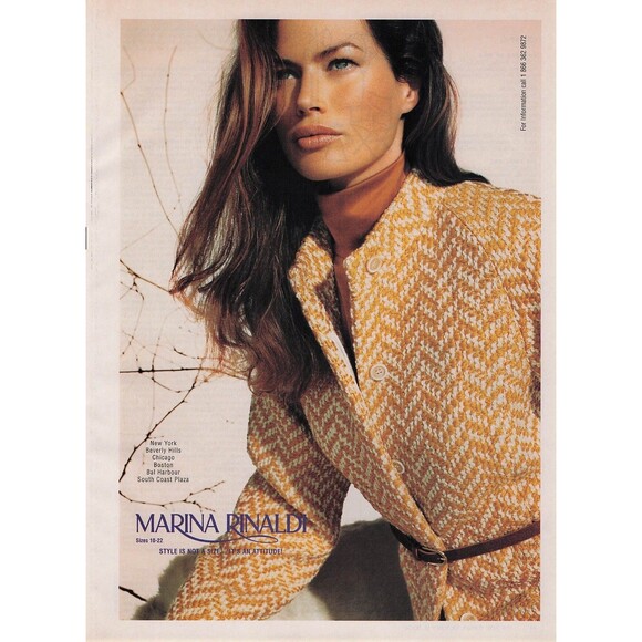 2004 MARINA RINALDI fashion woman model jacket coat lips Pinup Poster Print Ad - Picture 1 of 1